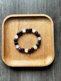 Amethyst, Black Labradorite, and Natural Moonstone Bracelet - 8 mm