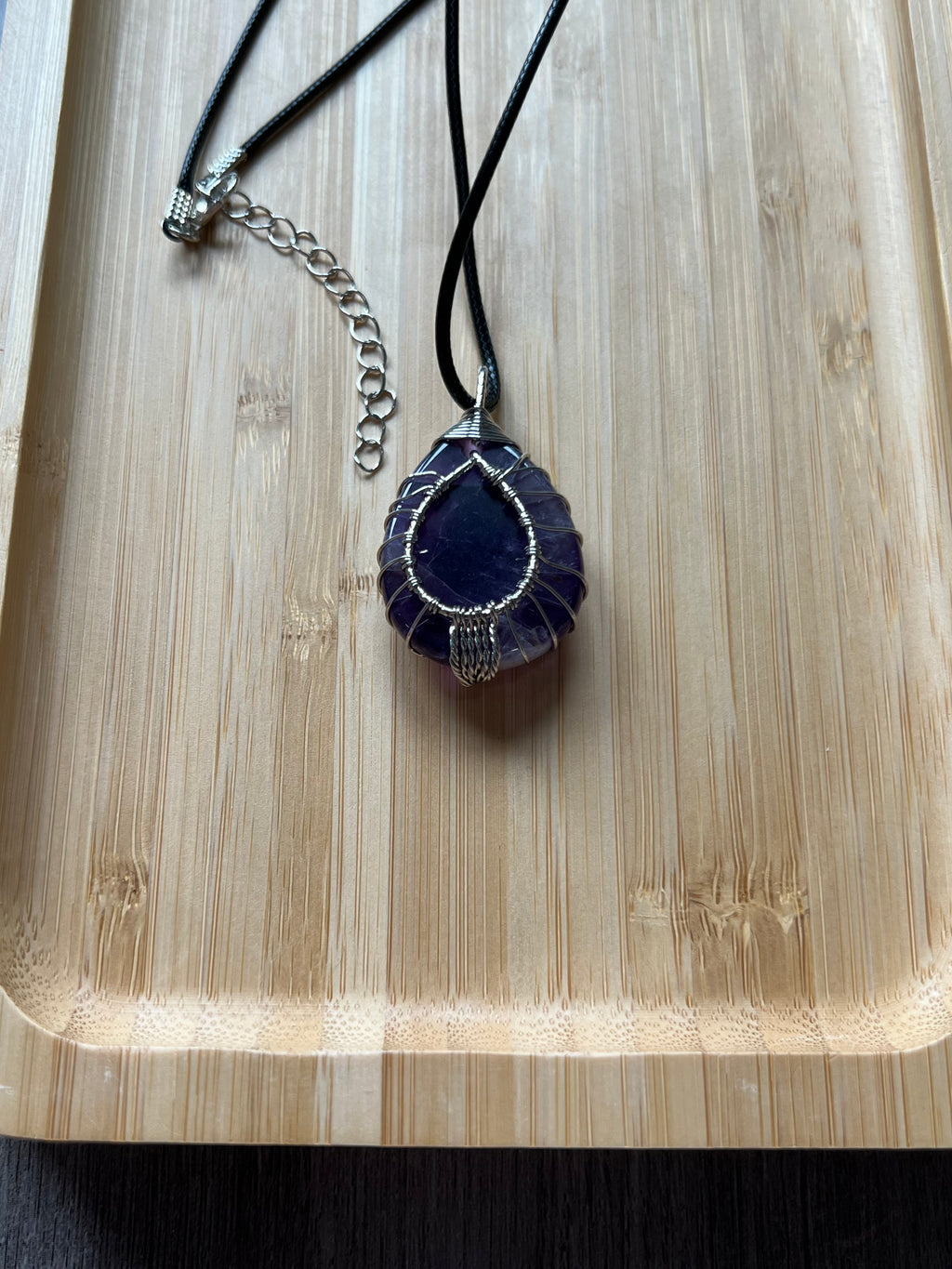 Blue Sandstone Tree of Life on Tear Pendant Necklace