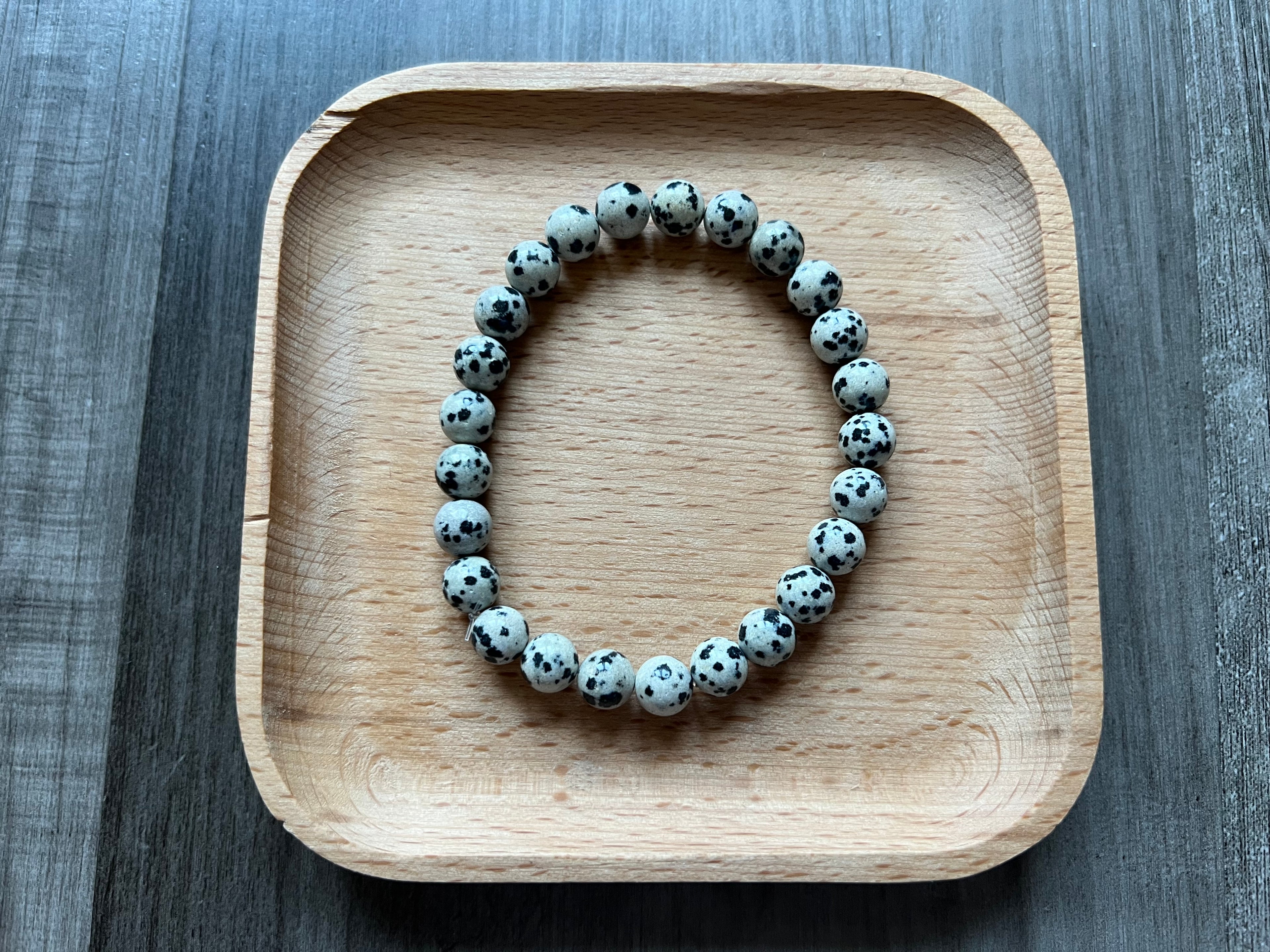 Dalmatian Jasper Bracelet - 8 mm