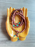 Spiderweb African Rosewood Mala Bead Necklace