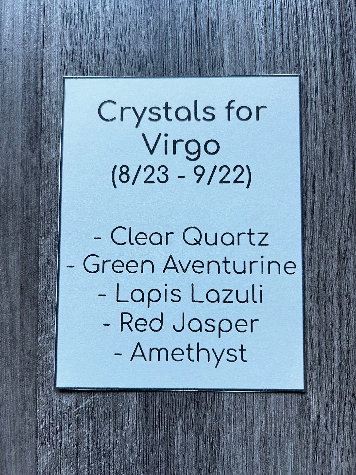 Crystals for Virgo