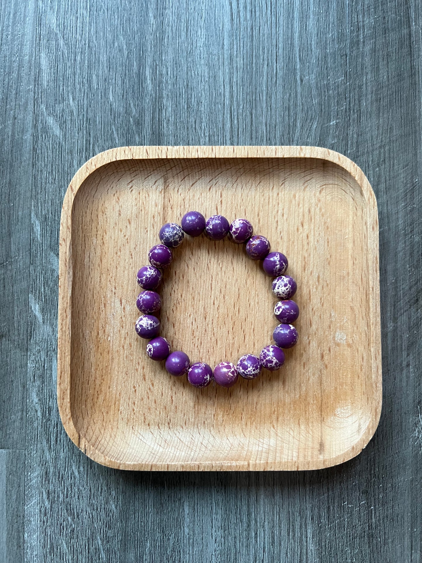 Purple Snake Skin Jasper Bracelet - 10 mm