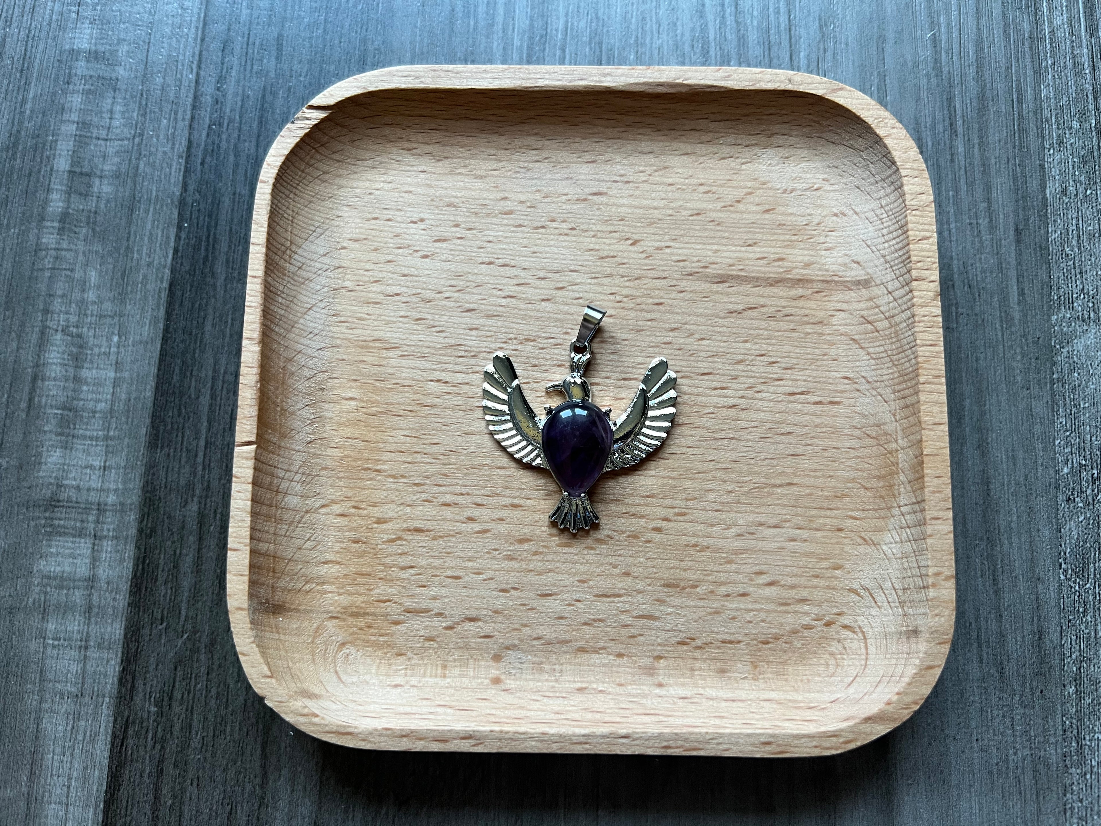 Amethyst Dove Pendant Necklace