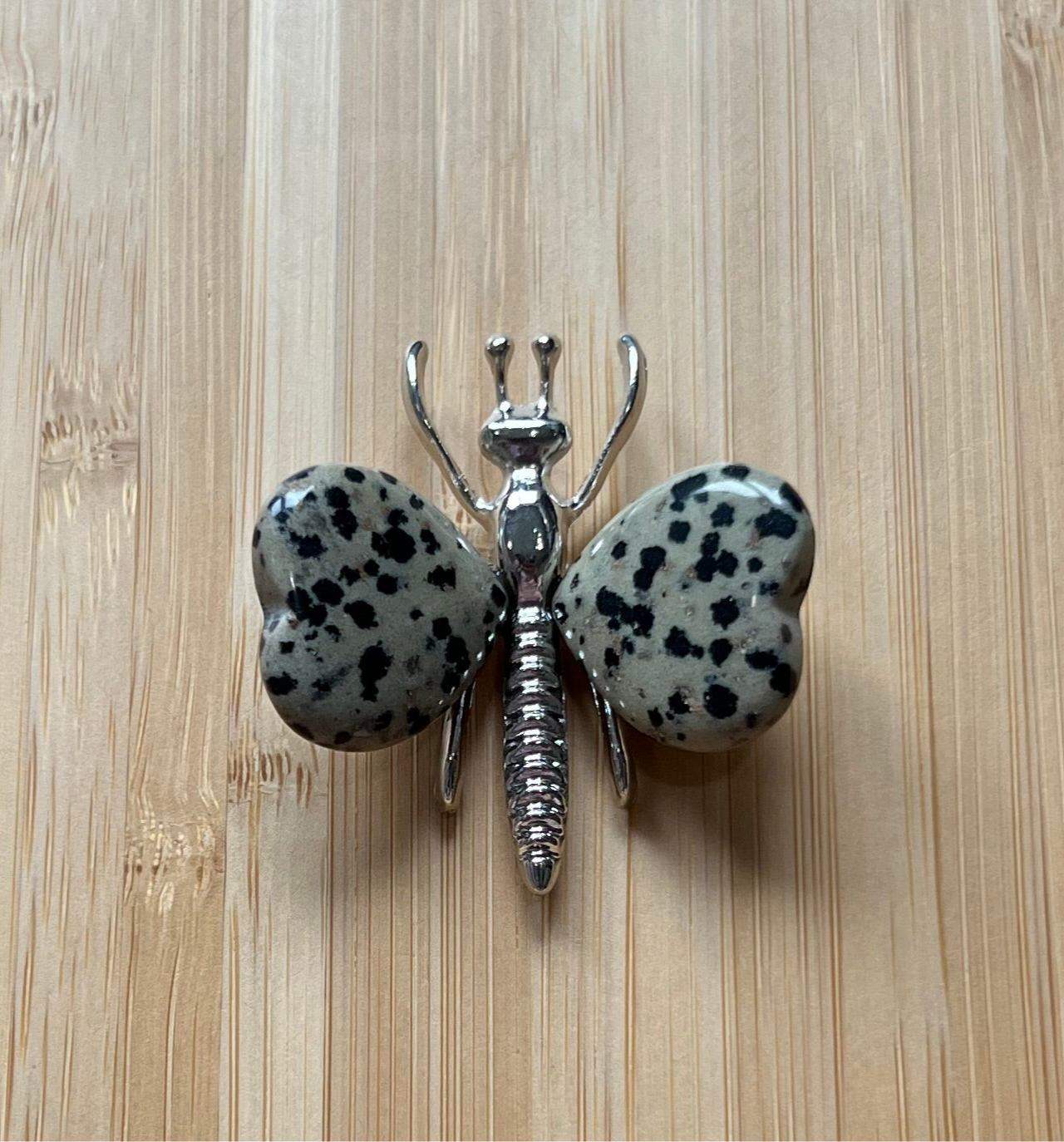 Dalmatian Jasper Butterfly Crystal