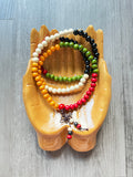 Painted Sandalwood Mixed Mala Bead Necklace