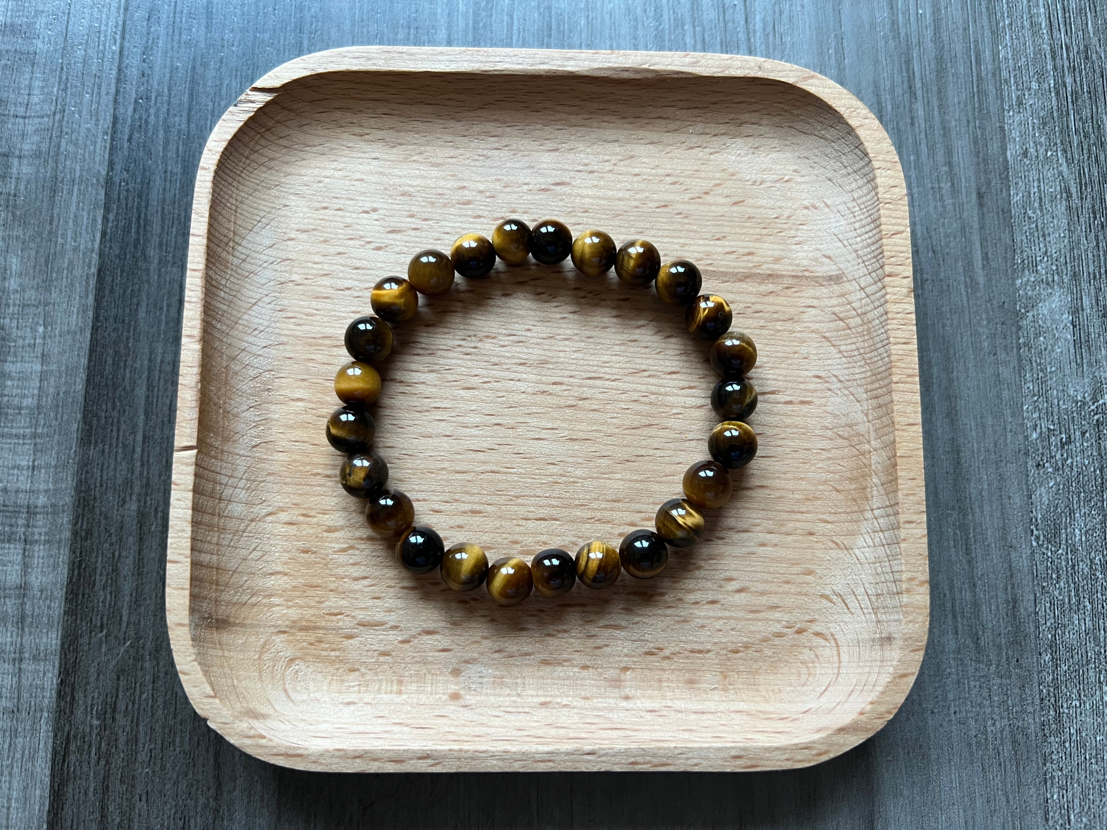 Natural Tiger Eye Bracelet - 8 mm
