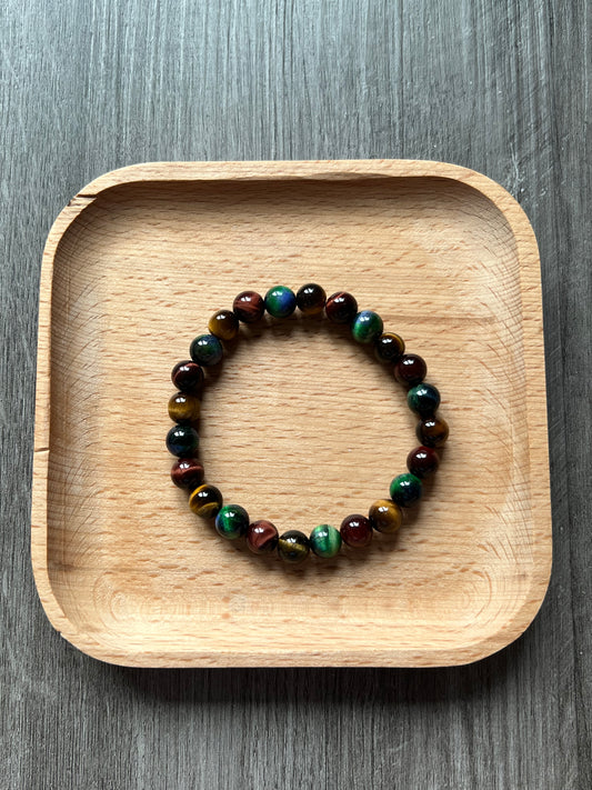 Tiger Eye, Red Tiger Eye, Green Blue Tiger Eye Bracelet - 8 mm