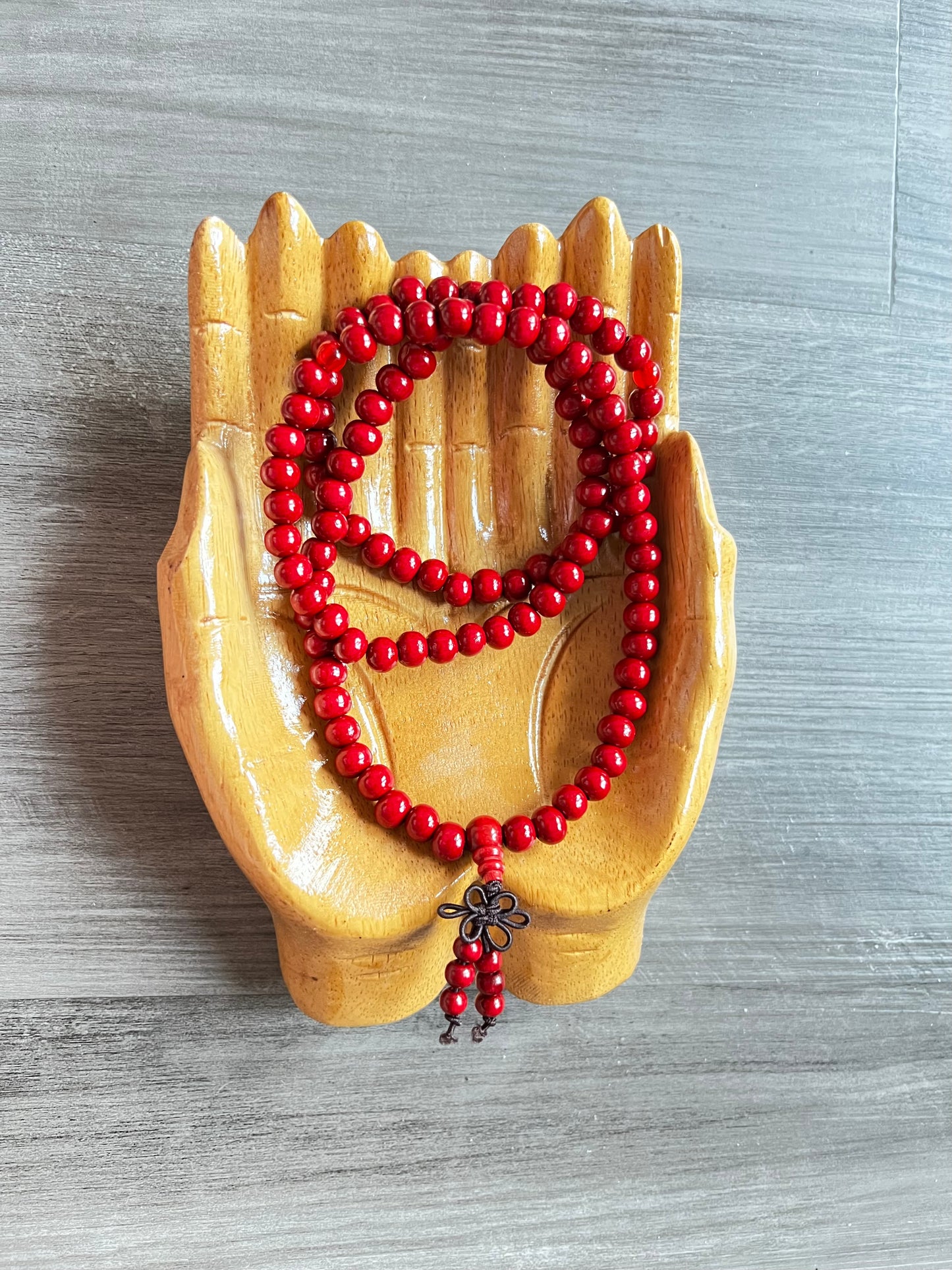 Red Sandalwood Mala Bead Necklace