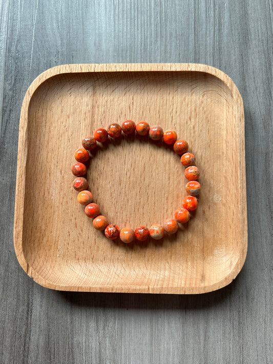 Orange Sea Sediment Jasper Bracelet - 8 mm