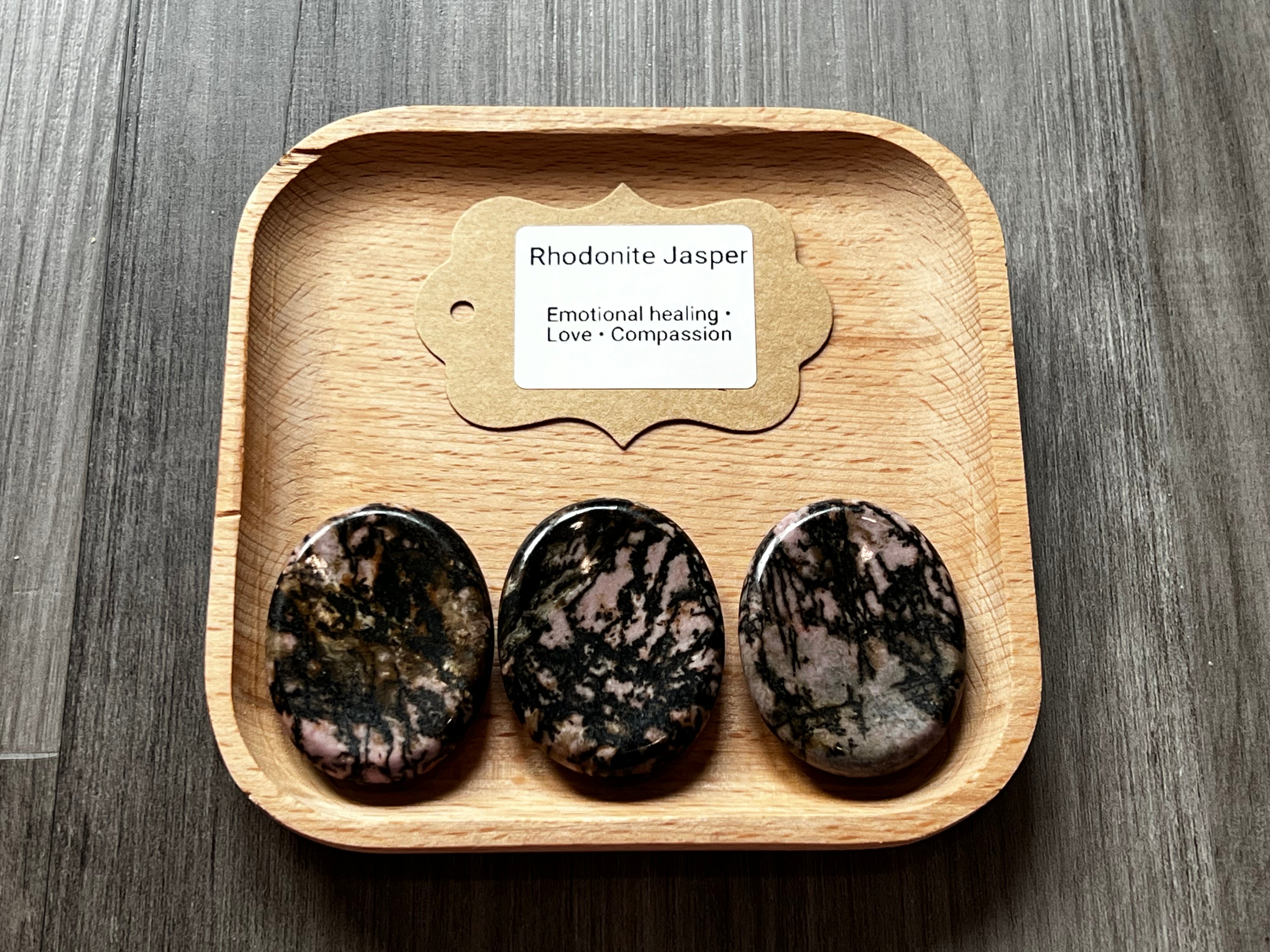 Rhodonite Jasper Worry Stone