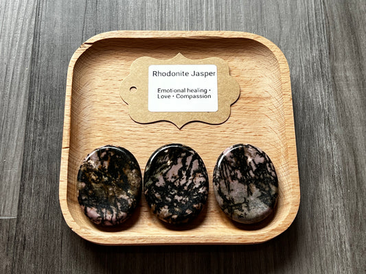 Rhodonite Jasper Worry Stone