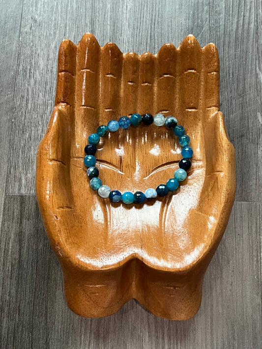 Blue Dragon Vein Agate Bracelet - 8 mm