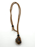 Brown Hemp Necklace w/ Moss Agate Stone