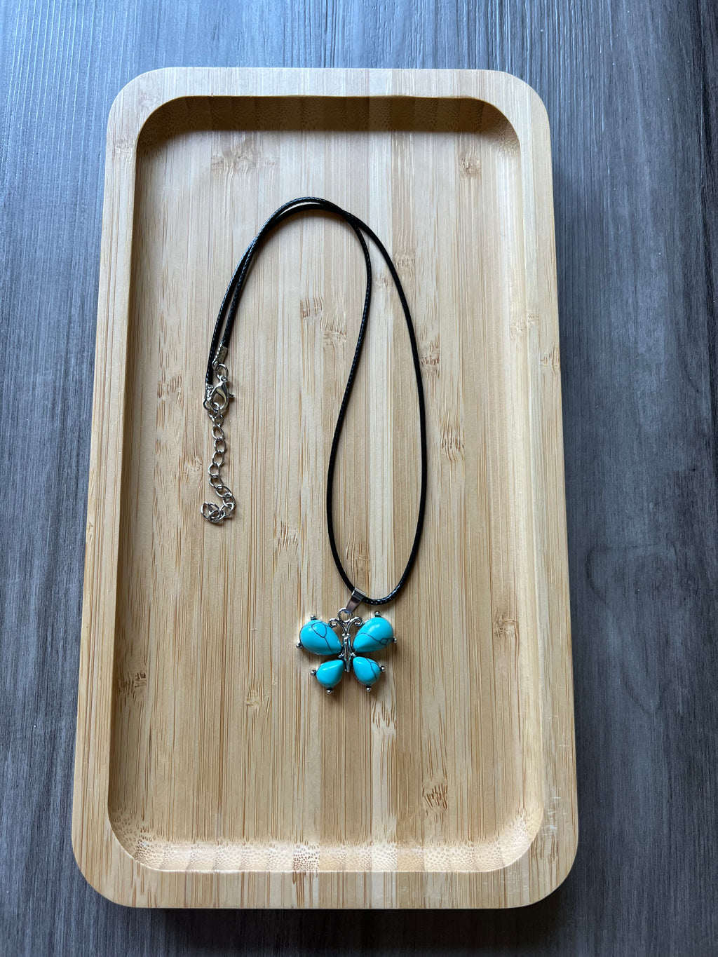 Turquoise Butterfly Pendant Necklace