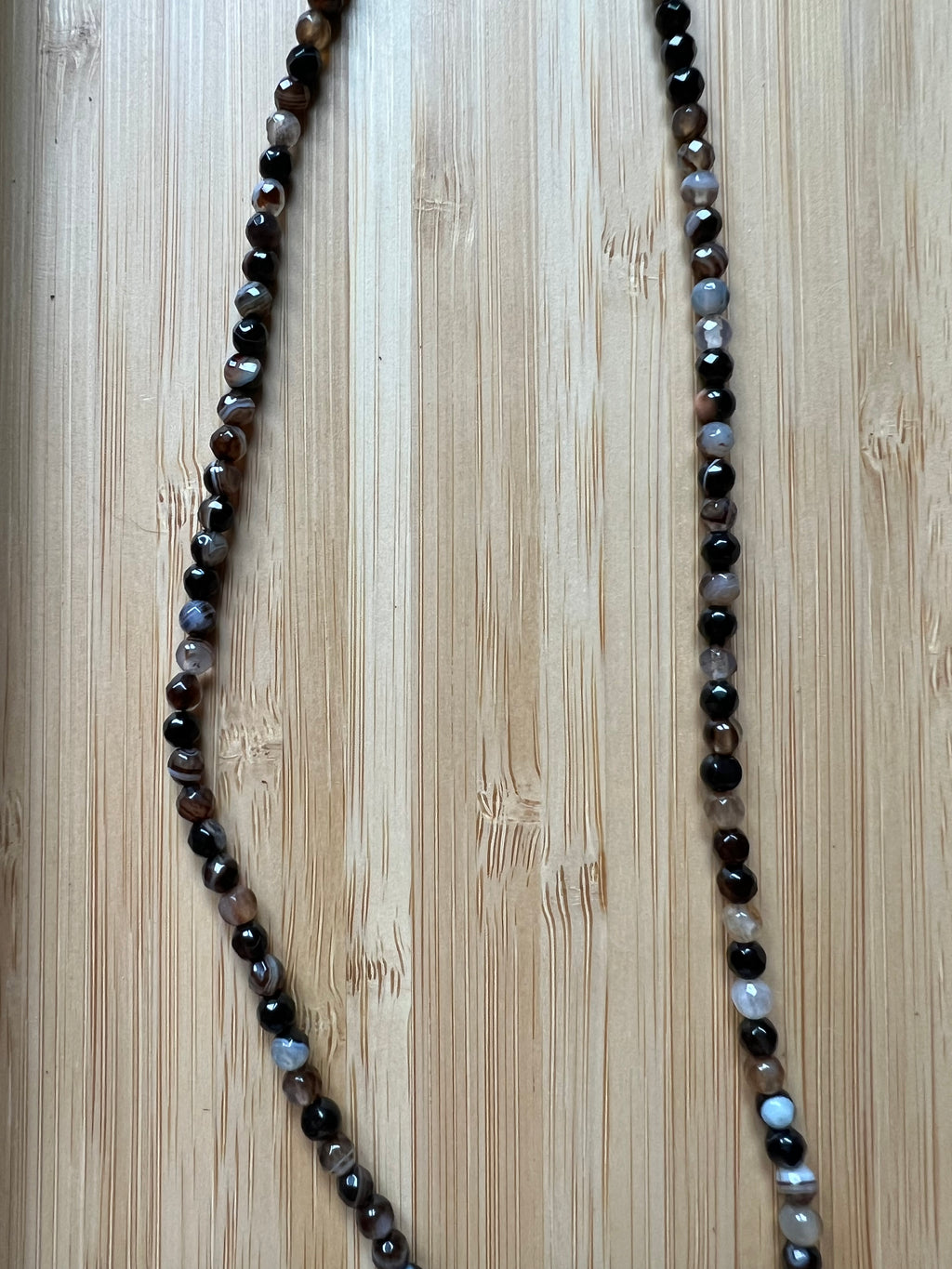 Faceted Coffee Agate Necklace - 4 mm