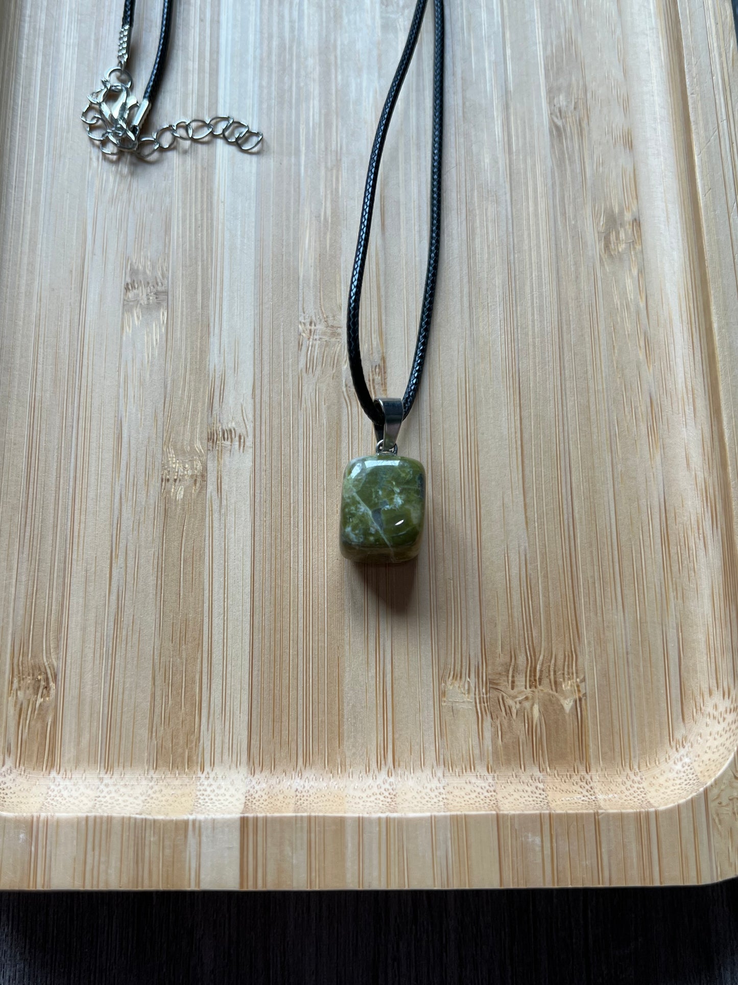 Unakite Cube Crystal Necklace