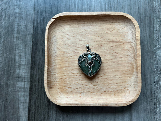 Green Aventurine Dragon Heart Pendant