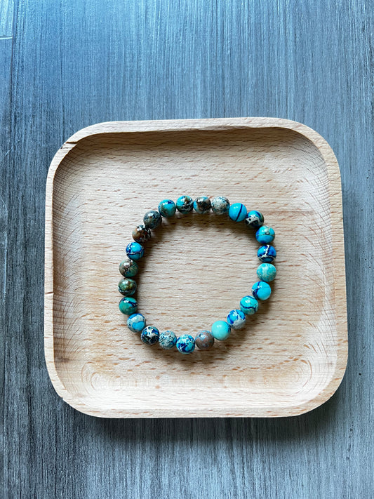 Blue Sea Sediment Jasper Bracelet - 8 mm