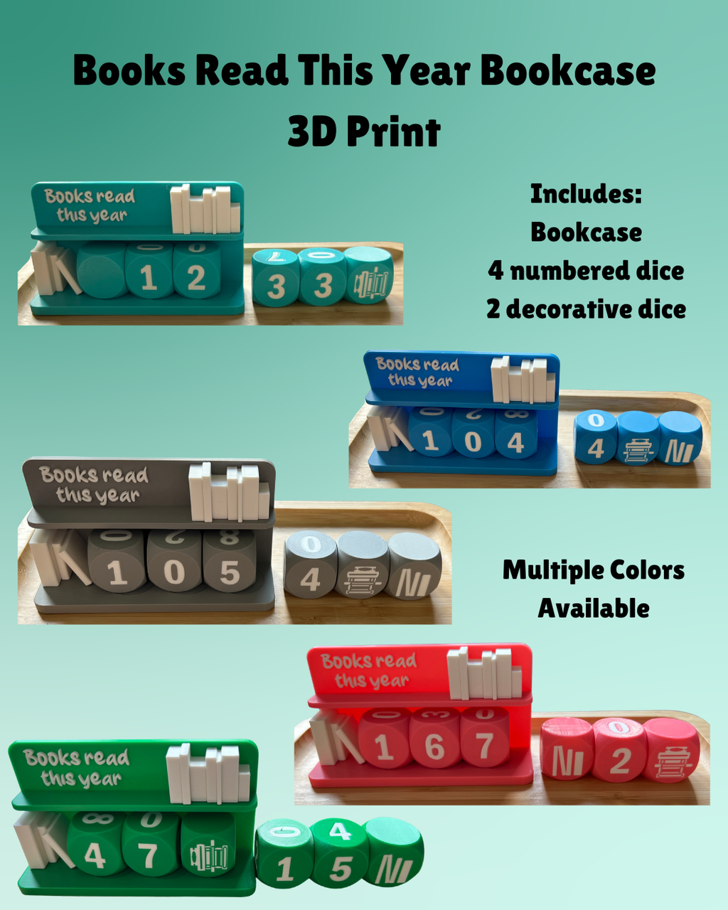 Books Read This Year Bookcase 3D Print