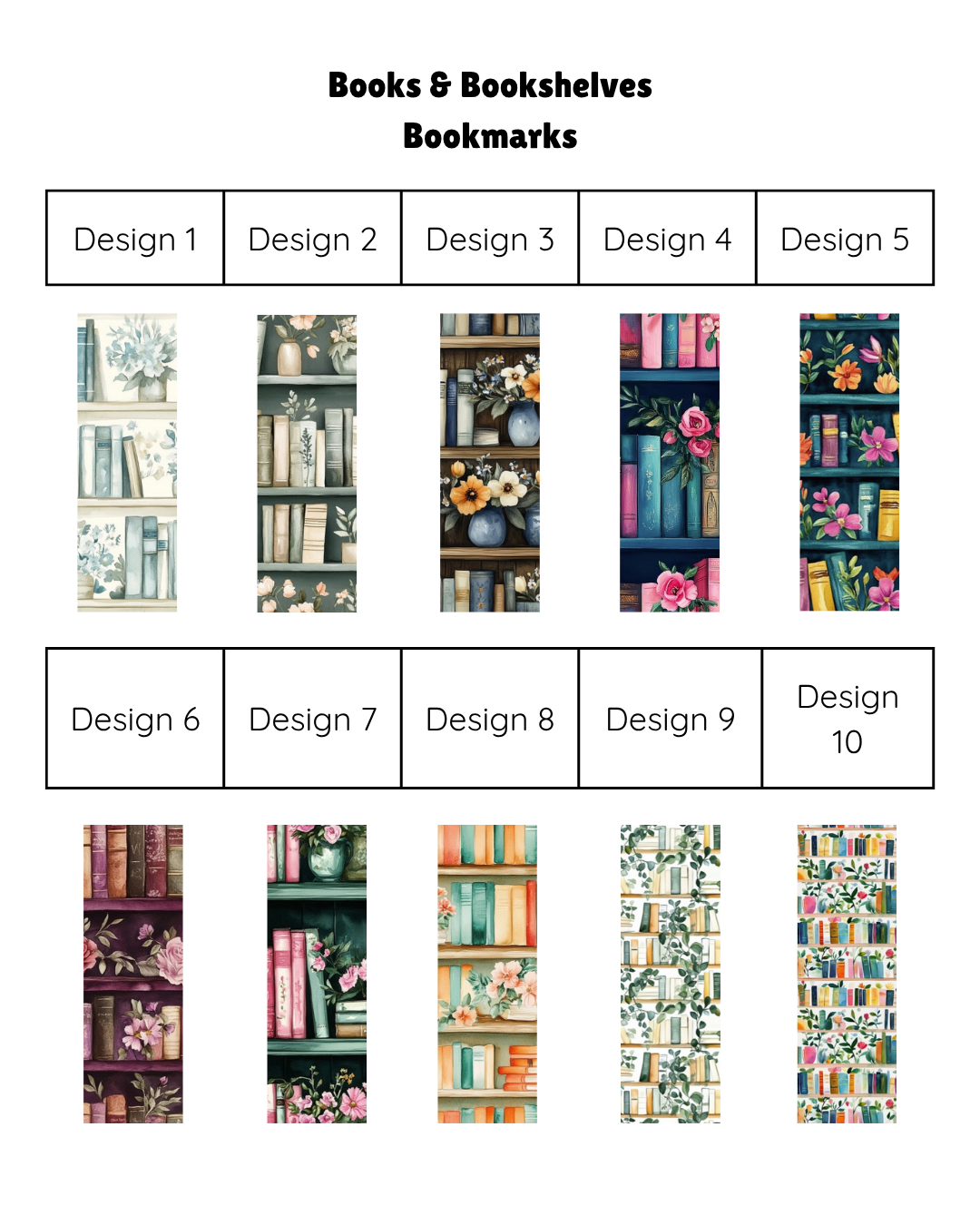 Books & Bookshelves Bookmarks