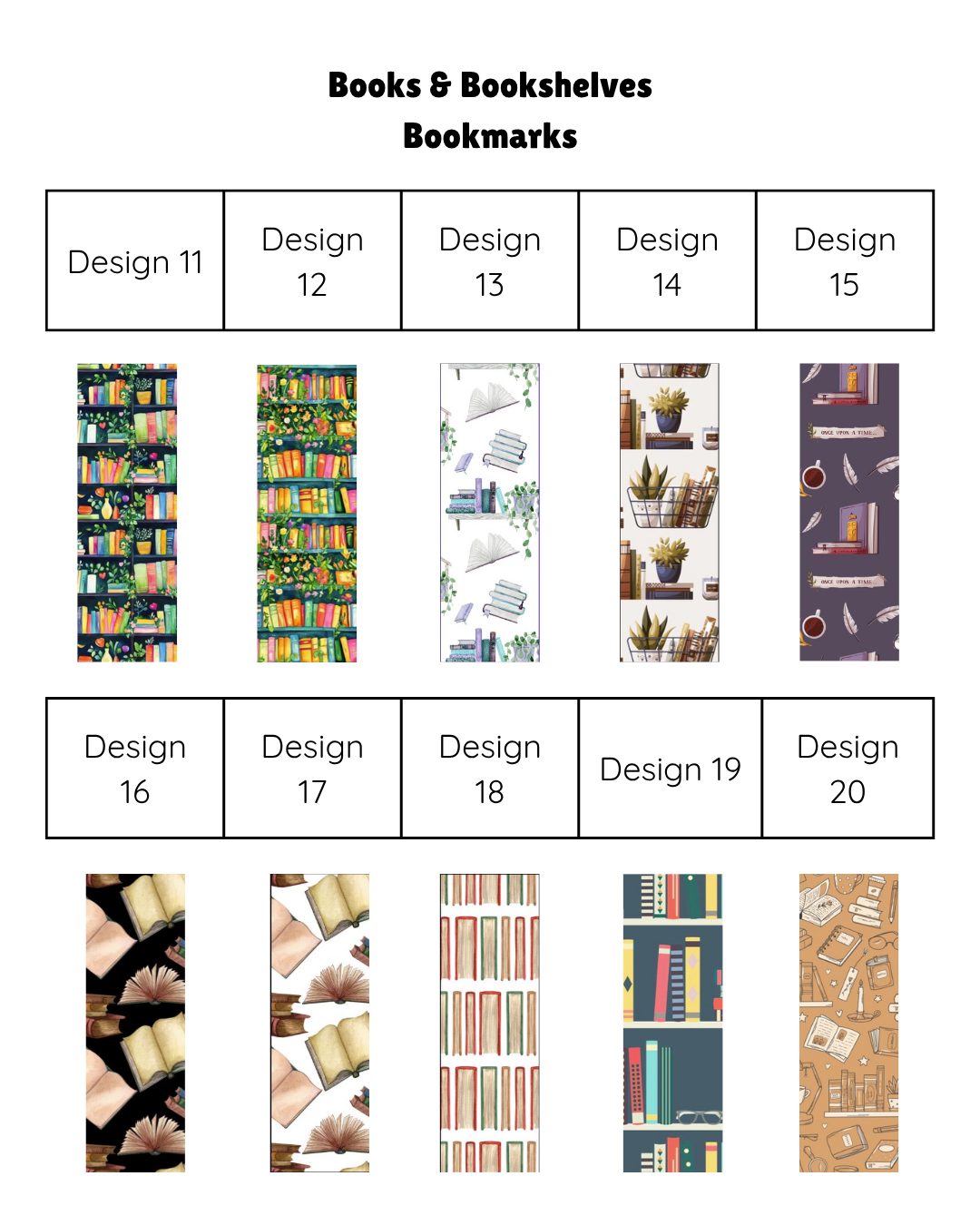 Books & Bookshelves Bookmarks