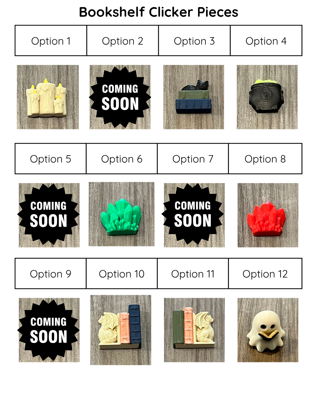 Create Your Own - Bookshelf Clicker - Coffin Bookshelf - 3D Print