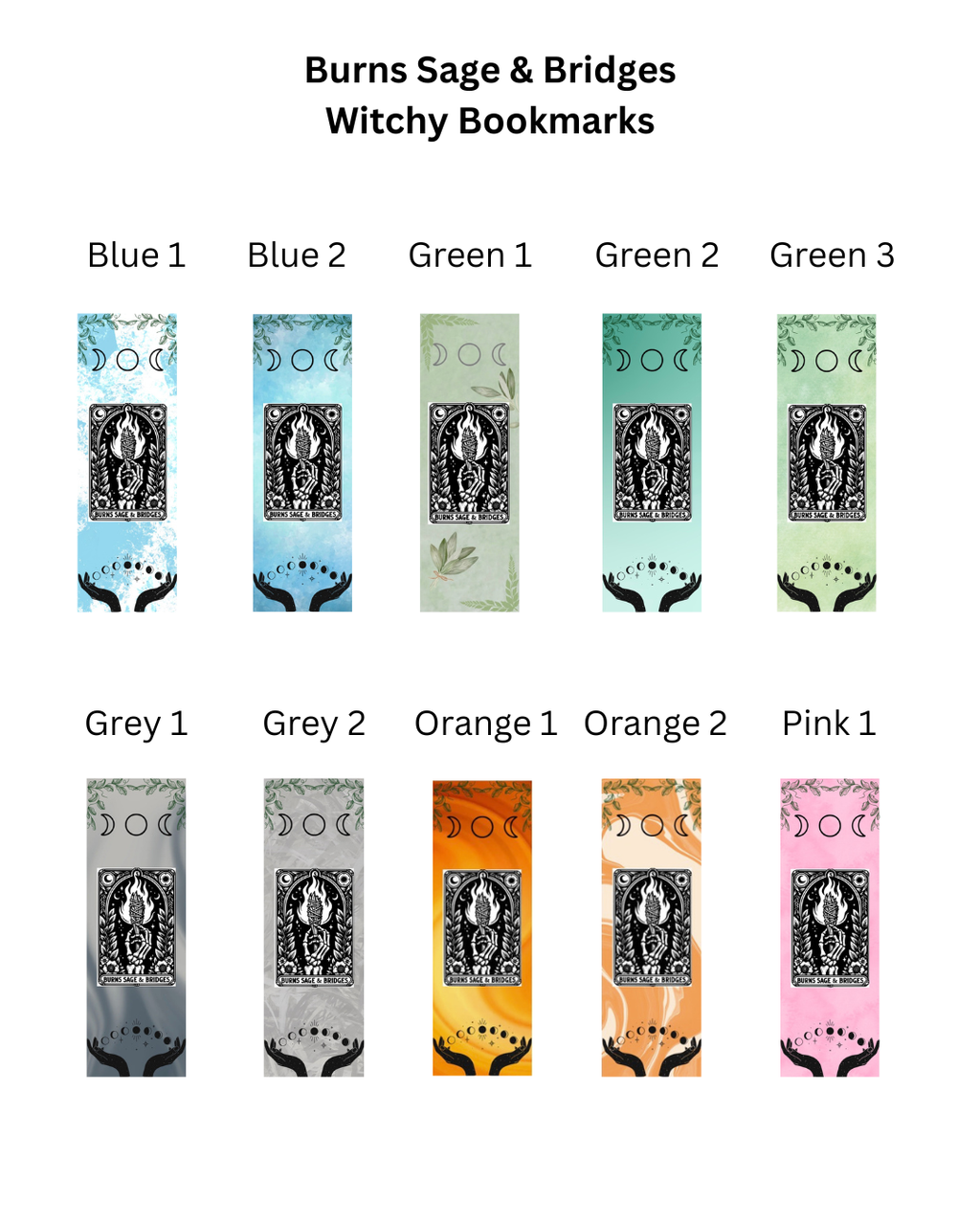Burns Sage & Bridges - Moon Symbols Tarot Bookmark