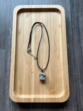 Kiwi Jasper Cube Crystal Necklace