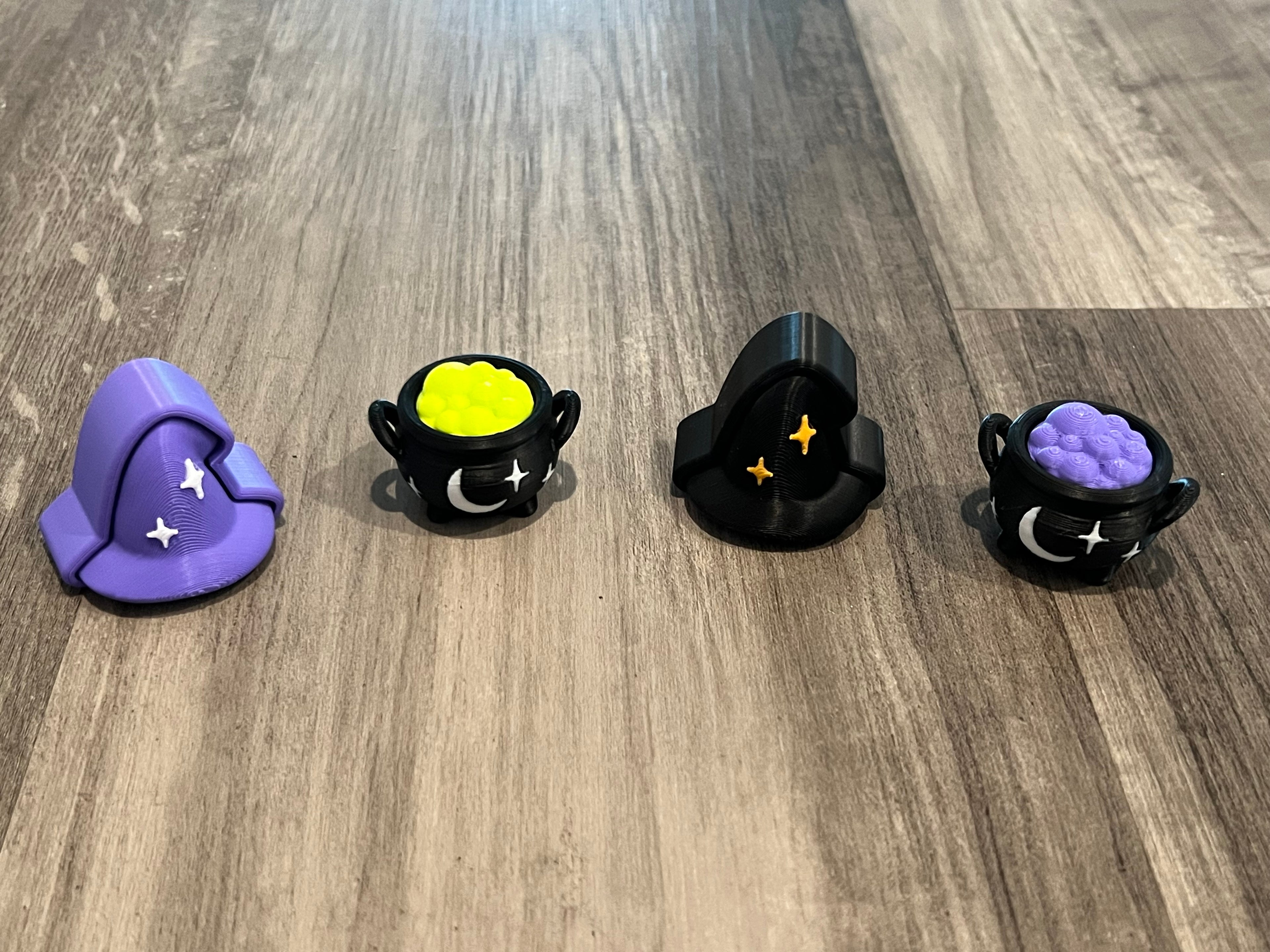 Cauldron & Witch's Hat Fidget Clicker 3D Print