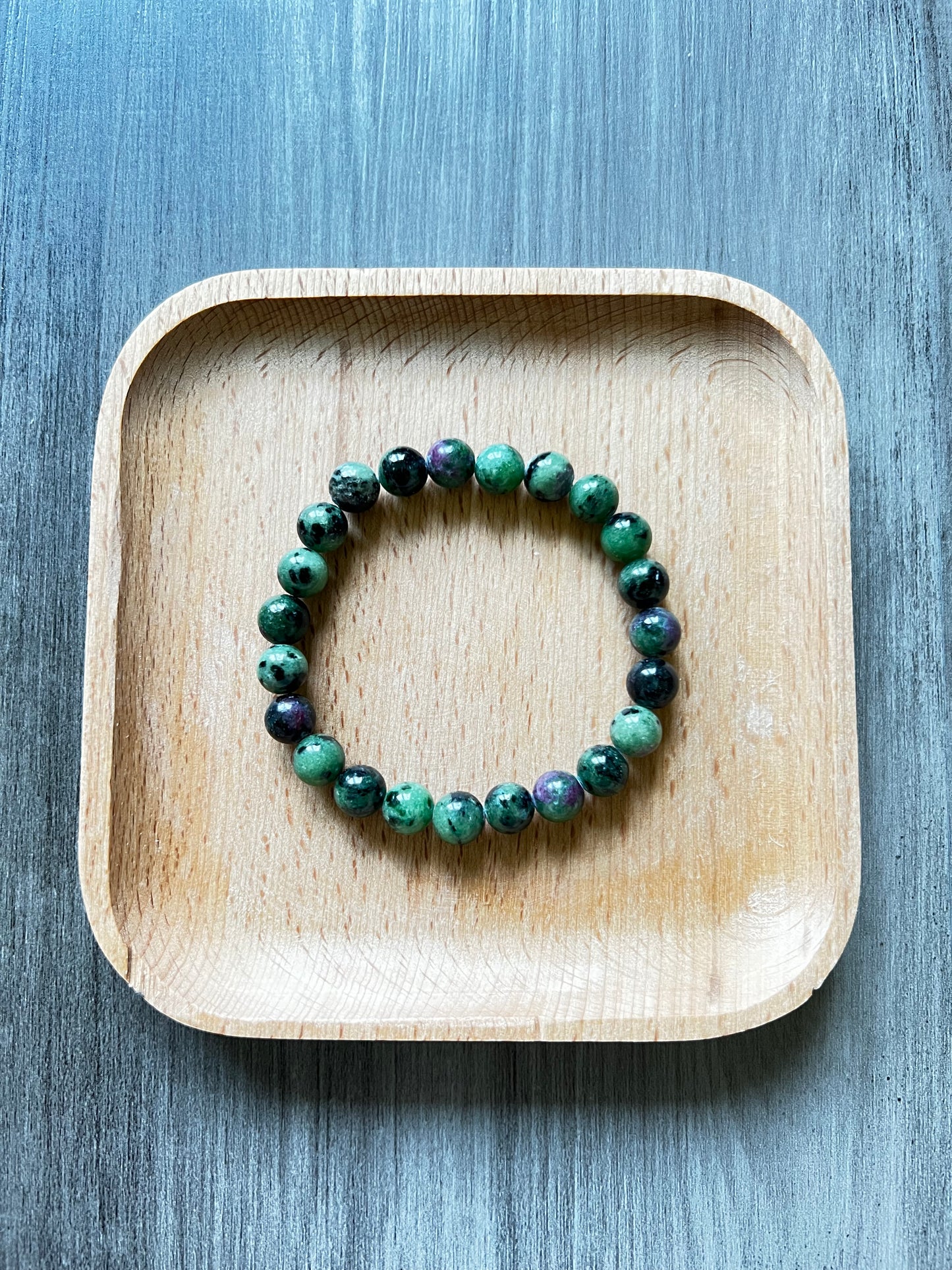 Ruby Zoisite Bracelet - 8 mm