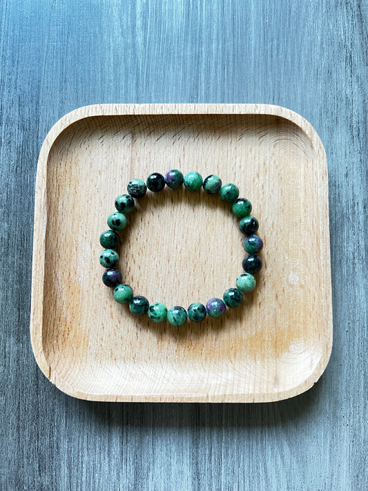 Ruby Zoisite Bracelet - 8 mm