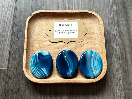 Blue Agate Worry Stone