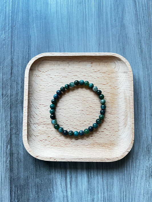Moss Agate Bracelet - 6 mm