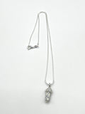 Howlite 1" Hexagon Silver Crystal Point Pendant Necklace