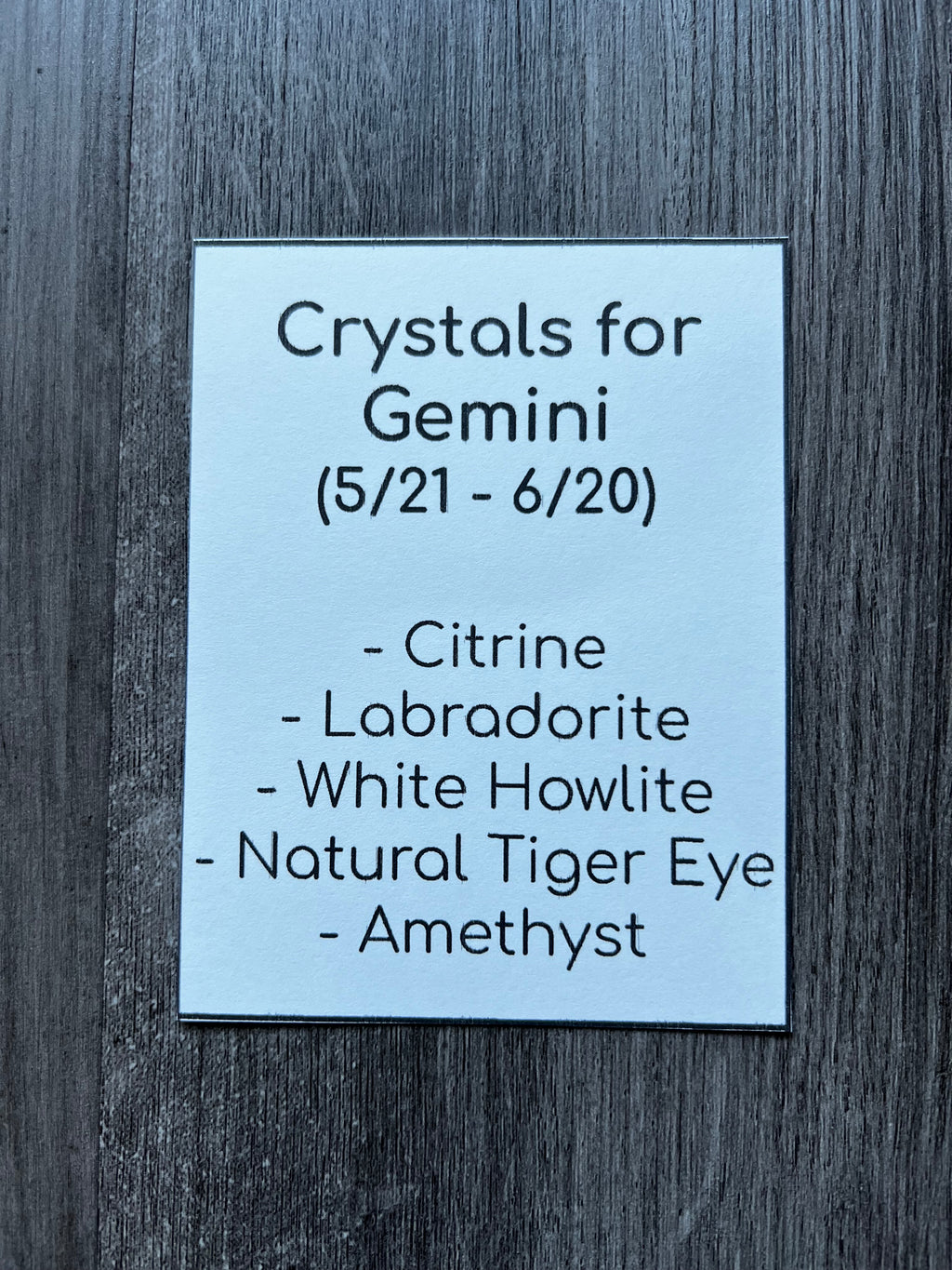 Crystals for Gemini