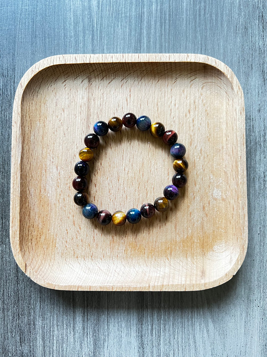 Tiger Eye, Red Tiger Eye, Cat Eye Aurora Tiger Eye Bracelet - 8 mm