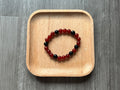 Carnelian and Obsidian Bracelet - 8 mm