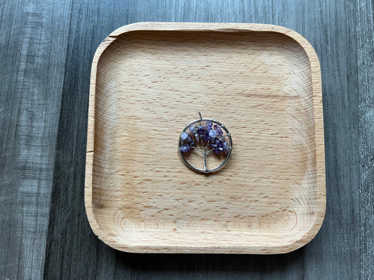 Amethyst Tree of Life in Silver Circle