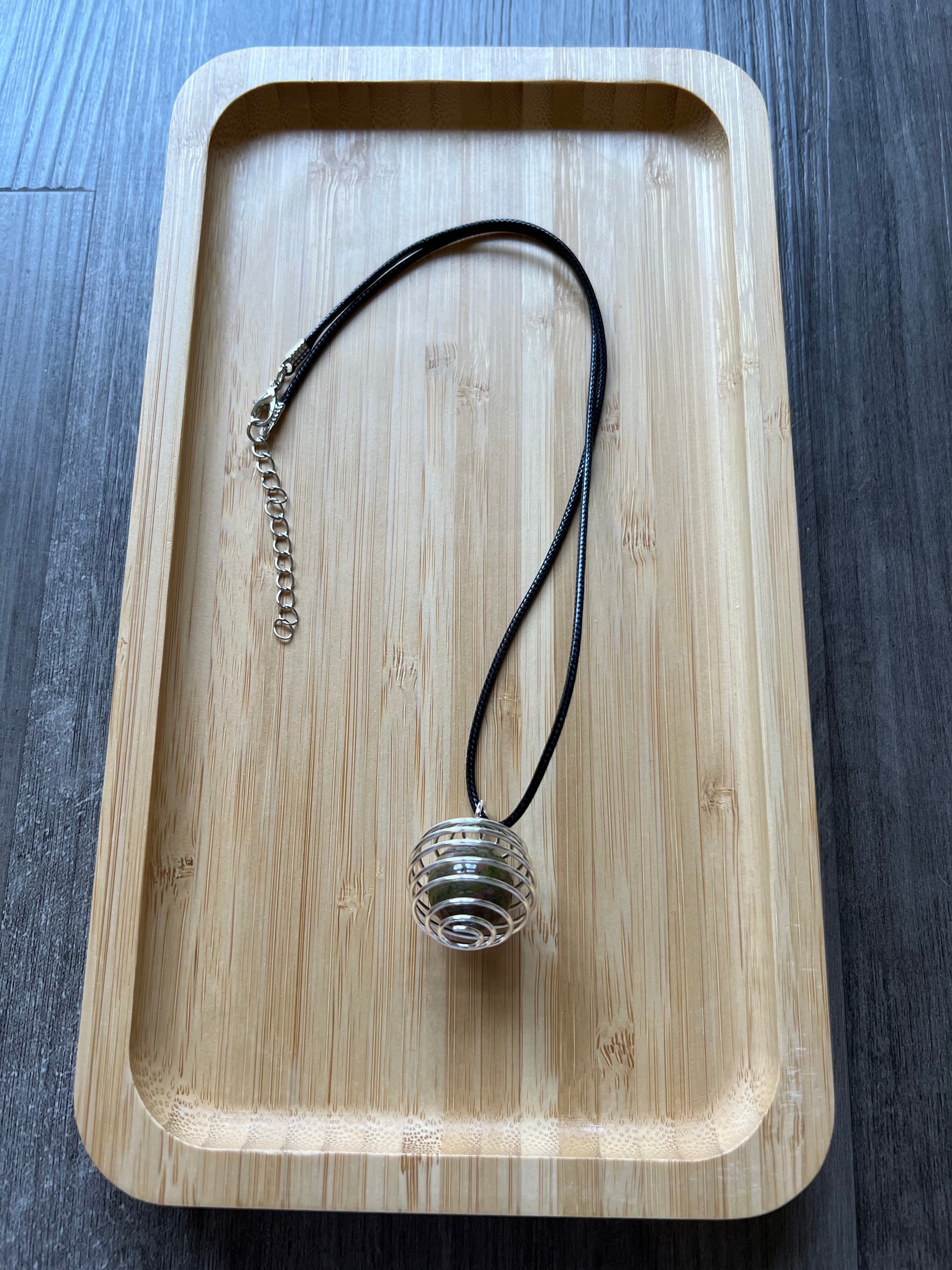 18 mm Unakite Stone Necklace