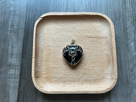 Black Obsidian Dragon Heart Pendant