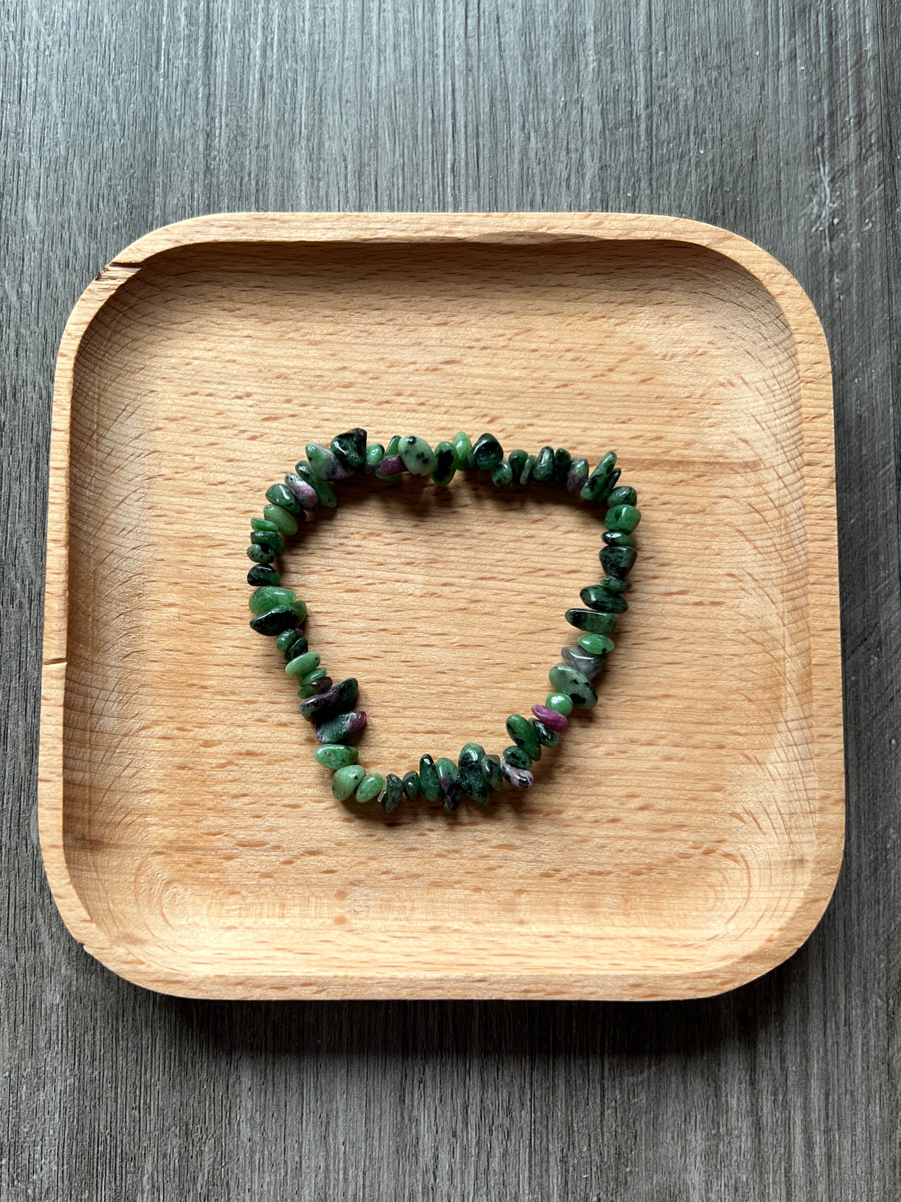Ruby Zoisite Chip Bracelet