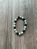 Dragon Skin Agate Bracelet 10 mm & Black Onyx 8 mm