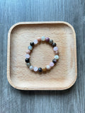Mix Sunstone, Rose Quartz, and Rhodonite Bracelet - 8 mm