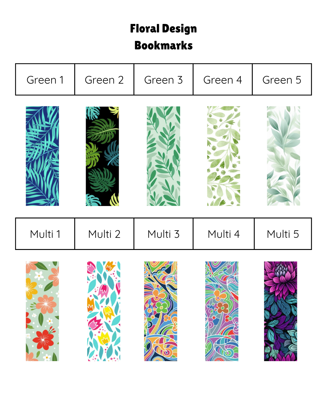 Floral Bookmarks