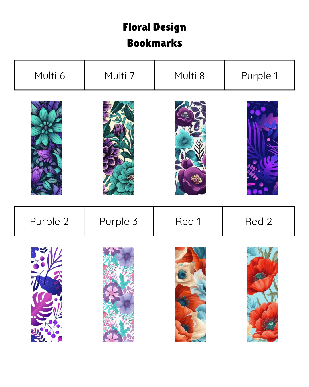 Floral Bookmarks