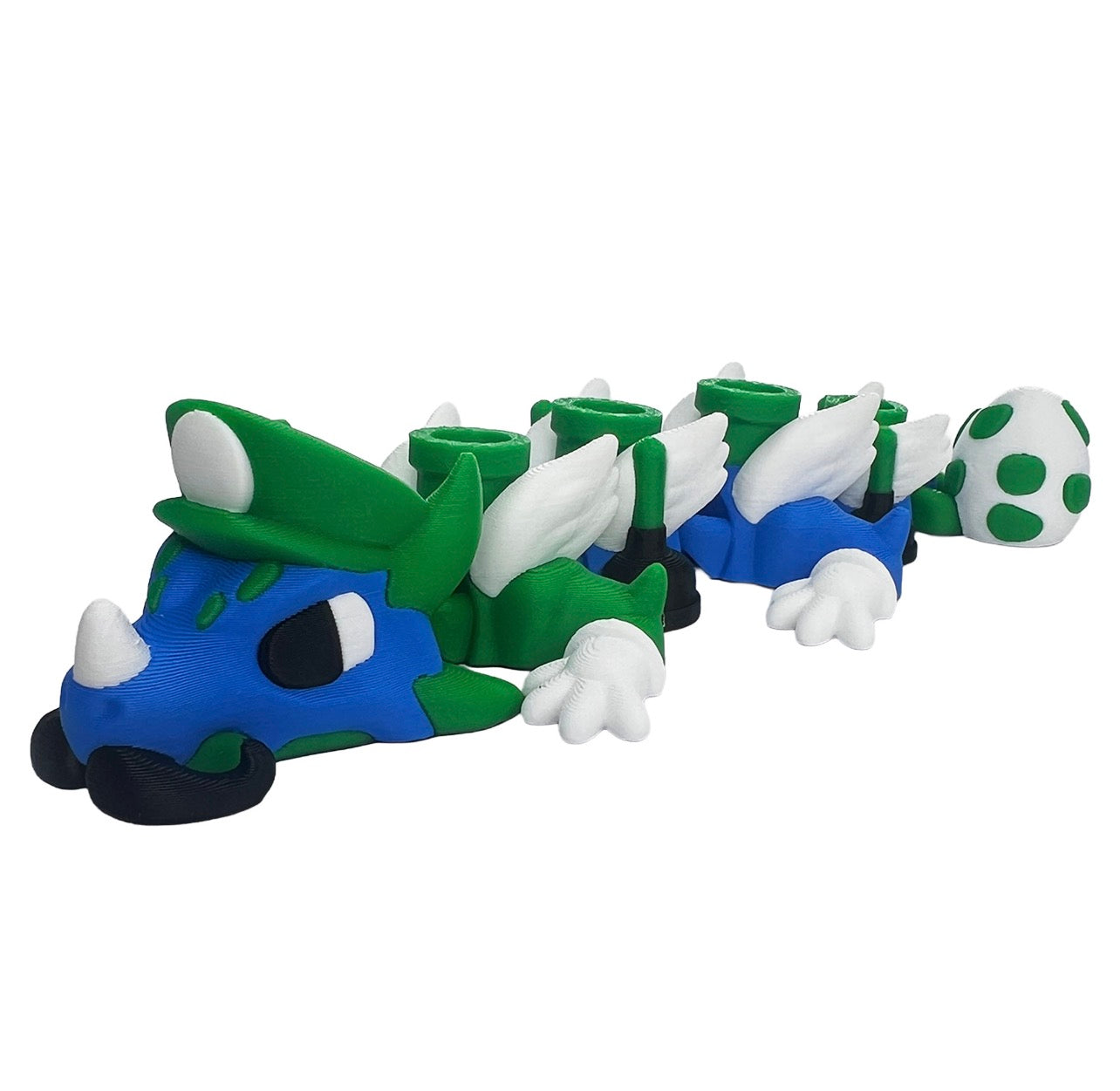 Blue Plumber Dragon - Small - 3D Print