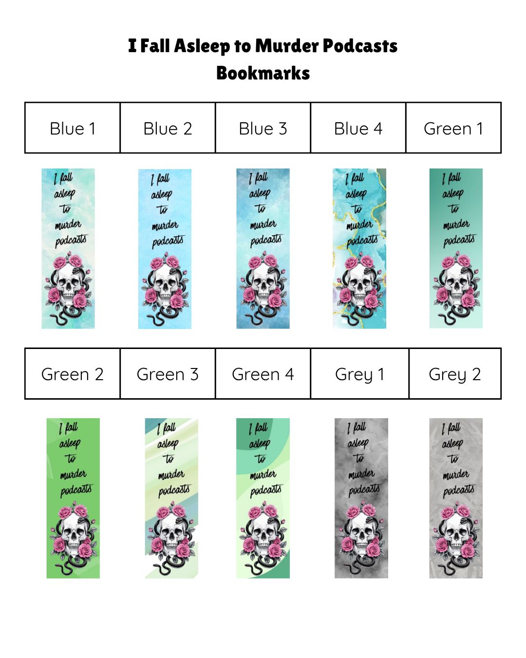 I Fall Asleep to Murder Podcasts Bookmarks