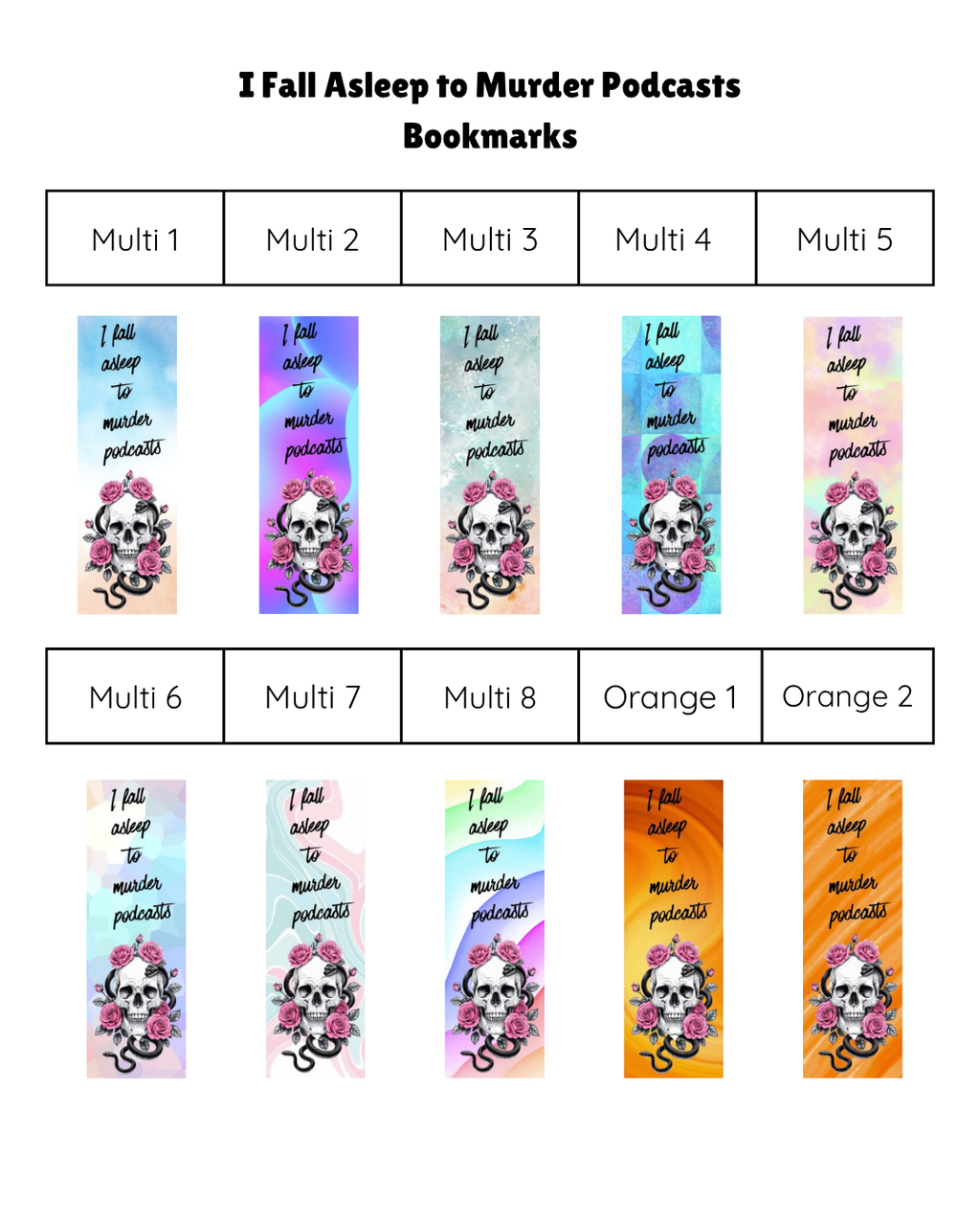 I Fall Asleep to Murder Podcasts Bookmarks