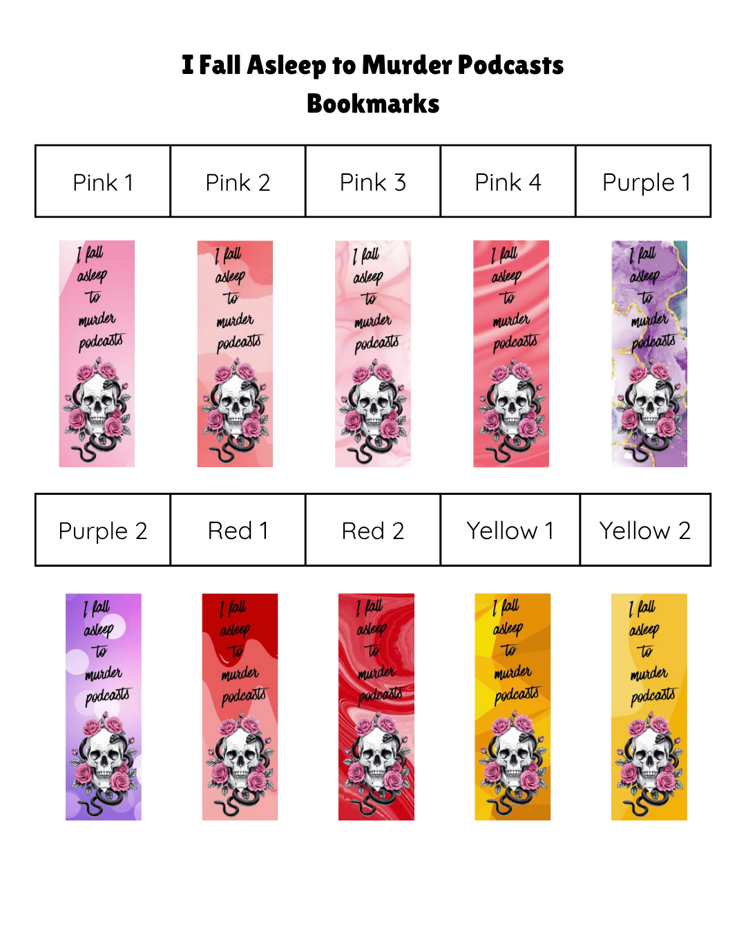 I Fall Asleep to Murder Podcasts Bookmarks