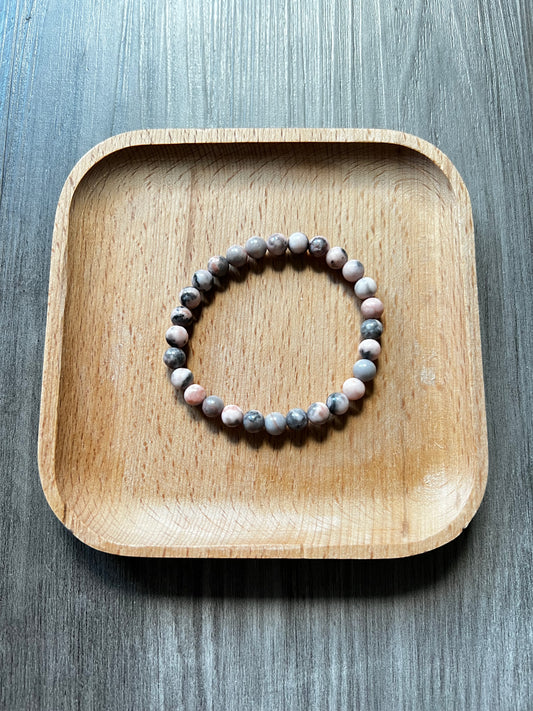 Pink Zebra Jasper Bracelet - 6mm